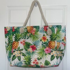 ❤️NEW!!!❤️ Large Waterproof Beach Tropical Hawaiian Pineapple Tote Bag.